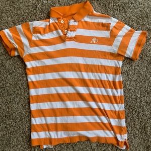 Small Orange Striped Aeropostale Polo Shirt